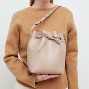 Mansur Gavriel Mini Bucket Bag Beige Leather